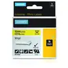 Image de Ruban vinyle Dymo Rhino 12mm noir sur jaune résistant UV et chimiques