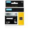 Image de Étiquette polyester Dymo Rhino noir sur métallique 1,2 cm x 5,5 m résistance UV