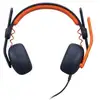 Image de Casque Logitech filaire USB-C et 3,5 mm avec microphone bleu-orange pour l éducation