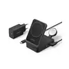 Image de Anker MagGo iPhone Chargeur sans fil 3 en 1 Support de charge 15 W Qi2 + Chargeur Noir