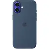 Image de Coque Apple Denim Blue en silicone avec MagSafe pour iPhone 16 Plus