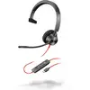 Image de Casque monaural USB-C Poly Blackwire 3310 noir + adaptateur USB-C/A