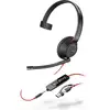 Image de Auriculares Poly Blackwire 5210 filaires USB-C et jack 3,5 mm avec micro antibruit noir