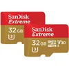 Image de SanDisk Extreme MicroSDHC Pack 2 32 Go Classe 10 U3 V30 UHS-I
