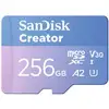 Image de Carte mémoire SanDisk Creator 256GB MicroSDXC UHS-I Classe 10 190MB/s 130MB/s Bleu + Adaptateur miniSD