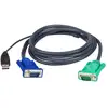 Image de Cable KVM USB ATEN 3 en 1 SPHD 1,2 m VGA HD-15 USB A Negro