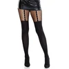 Image de Collants Illusion Jarretière avec Détails en Résille