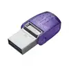 Image de Kingston Technology DataTraveler microDuo 3C lecteur USB flash 256 Go USB Type-A / USB Type-C 3.2 Gen 1 (3.1 Gen 1) Acier inoxydable, Violet