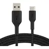 Image de Câble Tressé USB-C vers USB-A Belkin Boost Charge 2m Noir