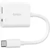 Image de Hub Belkin 2 ports USB-C 60W modèle NPA004BTWH audio 3,5mm blanc