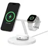 Image de Station de charge Belkin BoostCharge 3 en 1 Qi2 MagSafe Blanche