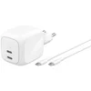 Image de Chargeur Belkin WCH020KQ2MWH-B6 GaN 67 W 2x USB-C Blanc câble 2 m