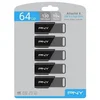 Image de Clé USB PNY Attaché X 64 Go USB 3.2 Slide Noir et Gris Pack 5