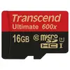Image de Carte microSD Transcend Ultimate 16GB Class 10 UHS-I 90MB/s Noir Rouge