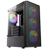 Image de Boîtier PC Antec AX26 RGB Elite Midi-Tower Verre Trempé Noir 4x120mm RGB