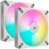 Image de Corsair iCUE AF140 RGB ELITE Dual 140mm PWM Fan Set Blanc avec contrôleur iCue