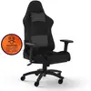 Image de Chaise de jeu Corsair TC100 RELAXED en tissu noir avec coussins gris