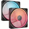 Image de Pack de ventilateurs supplémentaires Corsair iCUE LINK LX140-R RGB Dual 140 mm PWM, noir