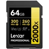 Image de LEXAR Carte SDXC 64 Go 2000X Pro 300 Mo/s Classe 10 UHS-II U3