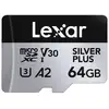 Image de Carte MicroSD Lexar Professional SILVER PLUS 64Go UHS-I 205 Mo/s V30 A2