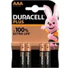 Image de Pack de 4 piles alcalines AAA Duracell Plus, 1.5V LR03