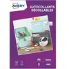 Image de 8 autocollants blancs mats - enlevables sans trace - A4 -Jet d'encre