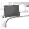 Image de LOVELY HOME Lot de 2 Taies d'Oreillers 100% coton 50x70 cm - Gris foncé