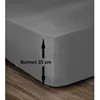 Image de LOVELY HOME Drap Housse 100% Coton 160x200cm - Bonnet 35cm - Gris foncé