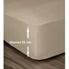 Image de LOVELY HOME Drap Housse 100% Coton 160x200cm - Bonnet 35cm - Beige