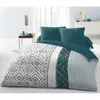 Image de Parure de couette Microfibre ETHNO 220x240cm et 2 taies d'oreillers 63x63cm Bleu Canard