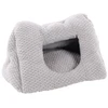 Image de Lit rectangulaire pour chat et petits chiens en peluche gris