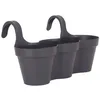 Image de ARTEVASI Pot de fleurs pour balcon CAPRI Individ - Gris anthracite - 11L - 30,5 x 54 x H 28 cm