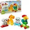 Image de LEGO 10412 DUPLO My First Le Train des Animaux, Jouet a Roues pour Enfants, Animaux Créatifs a Construire