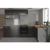 Image de LASSEN Cuisine complete d'angle 240x165 cm avec plan de travail - Angles réversible - 8 éléments - Gris Matera