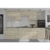 Image de LASSEN Cuisine complete L 300 cm avec demi-colonne four et hotte - Décor chene sonoma