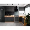 Image de Cuisine complete d'angle ROCK 268 x 148 cm - Angle réversible - Décor chene et gris matera - Plan de travail non inclus