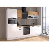 Image de Cuisine complete PREGO - L 263 cm - Décor Blanc et Chene - Plan de travail 203 cm inclus