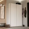 Image de Armoire 2 portes coulissantes multifonction - Blanc mat - L120 x P41,6 x H190,5 cm - OZZULA