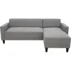 Image de Canapé d'angle fixe 4 places BOB - Tissu souris - Réversible - L 197 x P 117 x H 65 cm