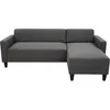 Image de Canapé d'angle fixe 4 places BOB - Tissu anthracite - Réversible - L 197 x P 117 x H 65 cm