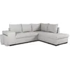 Image de Canapé d'angle convertible réversible 4 places MITCHELL - Tissu Gris - L 247 x P 91 x H 205 cm - Coffre de rangement