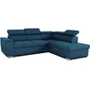 Image de Canapé d'angle convertible réversible avec coffre - 5 places - DAYTONA - Tissu bleu - 260 x 94 x 216 cm