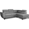 Image de Canapé d'angle convertible - 4 personnes - STAN - Tissu Anthracite - 3 tétieres - Réversible - 243 x 92 x 184 cm