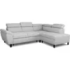 Image de Canapé d'angle convertible - 4 personnes - STAN - Tissu Souris - 3 tétieres - Réversible - 243 x 92 x 184 cm