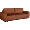 Image de Canapé convertible - 3 places - PHARELL - Tissu Velours côtelé Terracotta - Coffre - 231 x 84 x 91 cm