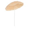 Image de Outsunny Parasol Rond Raphia Artificiel Beige Inclinable Ø160cm pour Jardin et Plage Aosom France