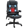 Image de HOMCOM Fauteuil Bureau Ergonomique Pivotant Massant Chauffant Revêtement Synthétique Noir Aosom France
