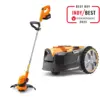 Image de LawnMaster Tondeuse Robot DM16-300 sans Fil Périphérique | Pack 2-en-1 avec Coupe-Bordures sans Fil MX 24V