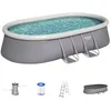Image de Kit Piscine hors sol autoportante BESTWAY - Fast Set - 488 x 305 x 107cm - Ovale (avec filtre, échelle, bâche, cartouche)