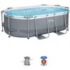 Image de Kit Piscine hors sol tubulaire BESTWAY - Steel Pro MAX  - 305 x 200 x 84 cm - Ovale (Livrée avev filtre a cartouche et 1 cartouche)